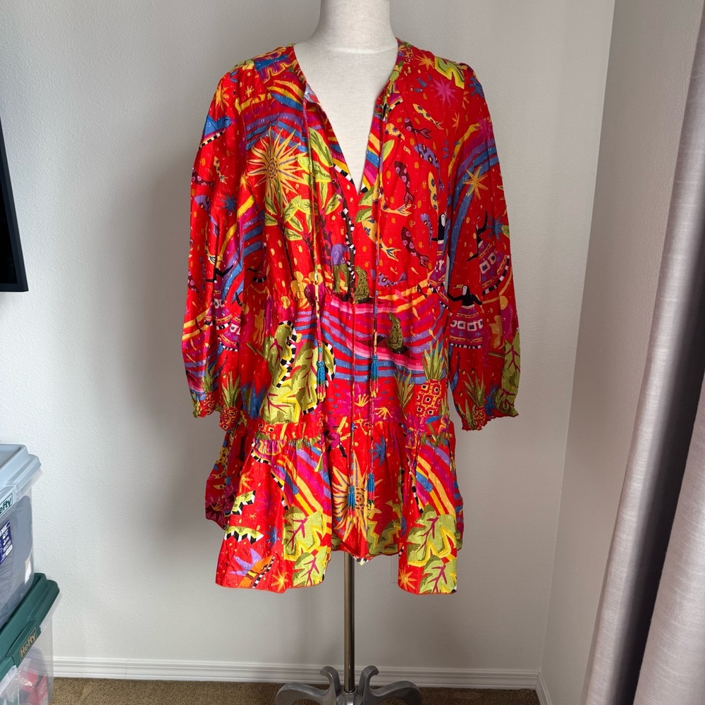 FARM Rio Magic Forest Tropical Cotton Minidress NWT